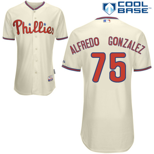 Miguel Alfredo Gonzalez #75 Youth Baseball Jersey-Philadelphia Phillies Authentic Alternate White Cool Base Home MLB Jersey